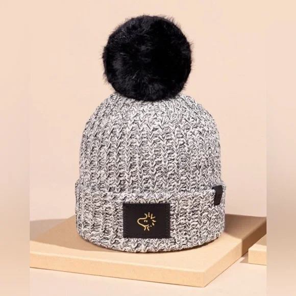 Peanuts x Love Your Melon Woodstock Gray/Black Pom Beanie - Picture 8 of 9